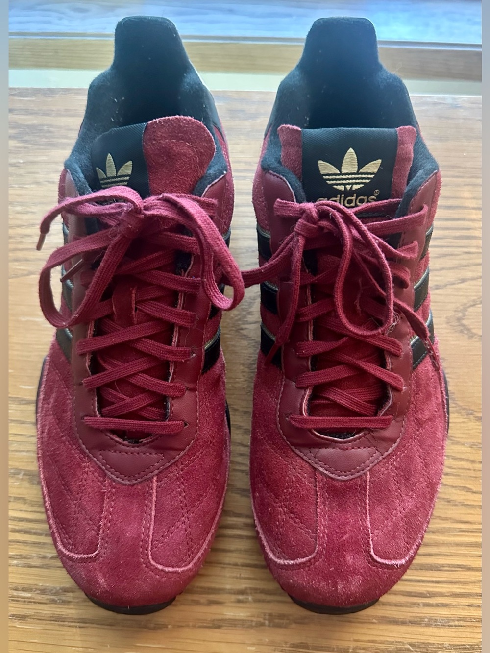 NEW/old stock 2006 "Adidas Originals Team" Men’s 7.5 Burgundy Suede Sneakers
